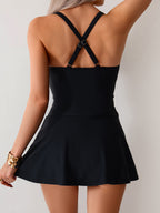 DW WEARS - WOMEN'S ACTIVE  FIT RUCHED HALTER DRESS