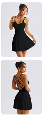 DW WEARS - WOMEN'S ACTIVE  FIT CRISSCROSS BACK DRESS