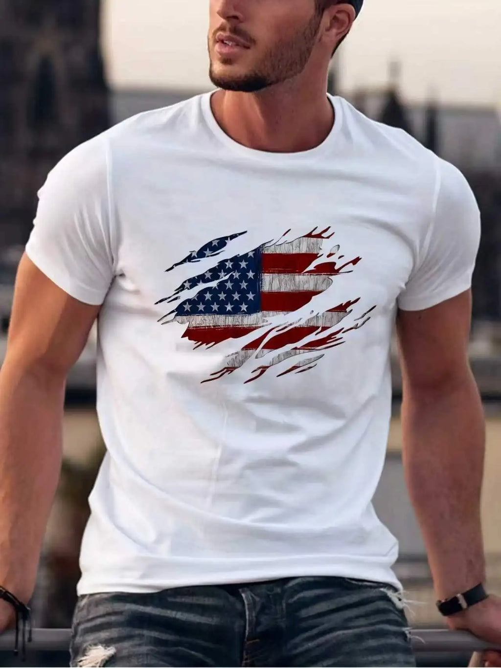 DW WEARS - MEN USA FLAG T-SHIRT / 20% DISCOUNT