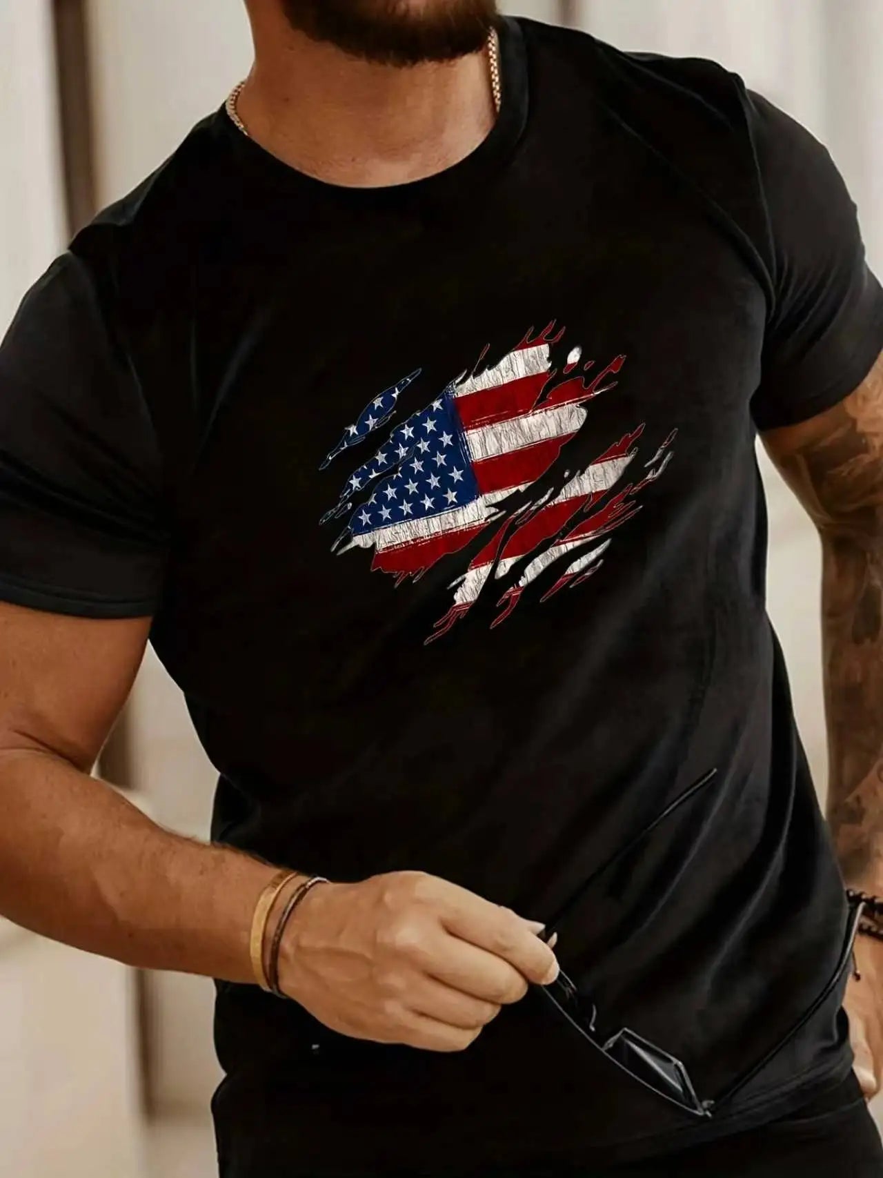 DW WEARS - MEN USA FLAG T-SHIRT / 20% DISCOUNT
