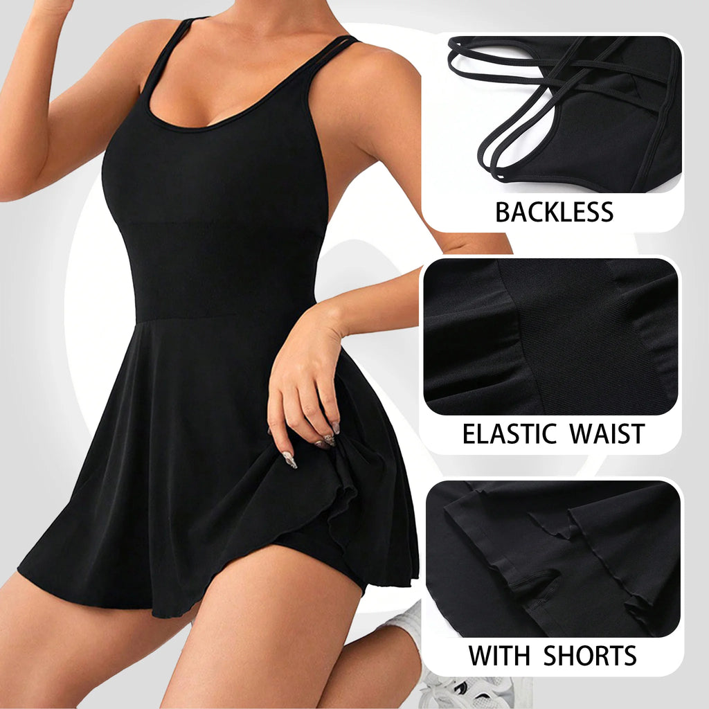 DW WEARS - WOMEN'S ACTIVE  FIT CRISSCROSS BACK DRESS