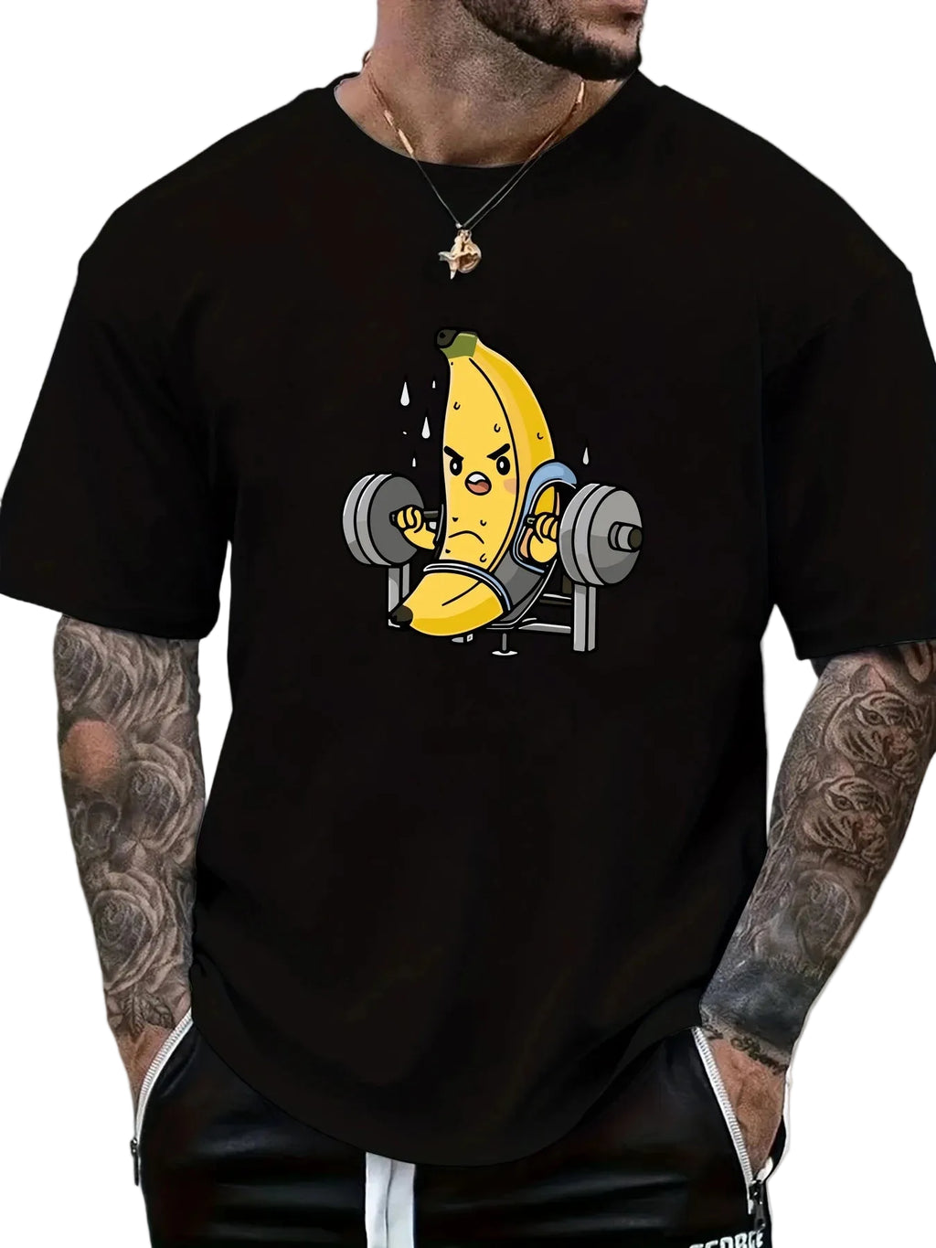 DW WEARS - MEN GYM SHIRT ( BANANA LIFTING WEIGHT )