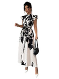 DW WEARS - WOMEN ELEGANT DRESS ( BLACK AND WHITE )