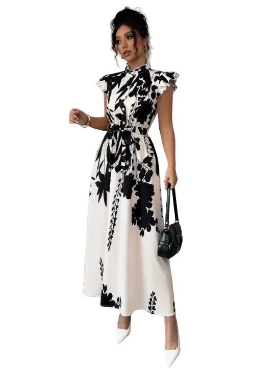DW WEARS - WOMEN ELEGANT DRESS ( BLACK AND WHITE )