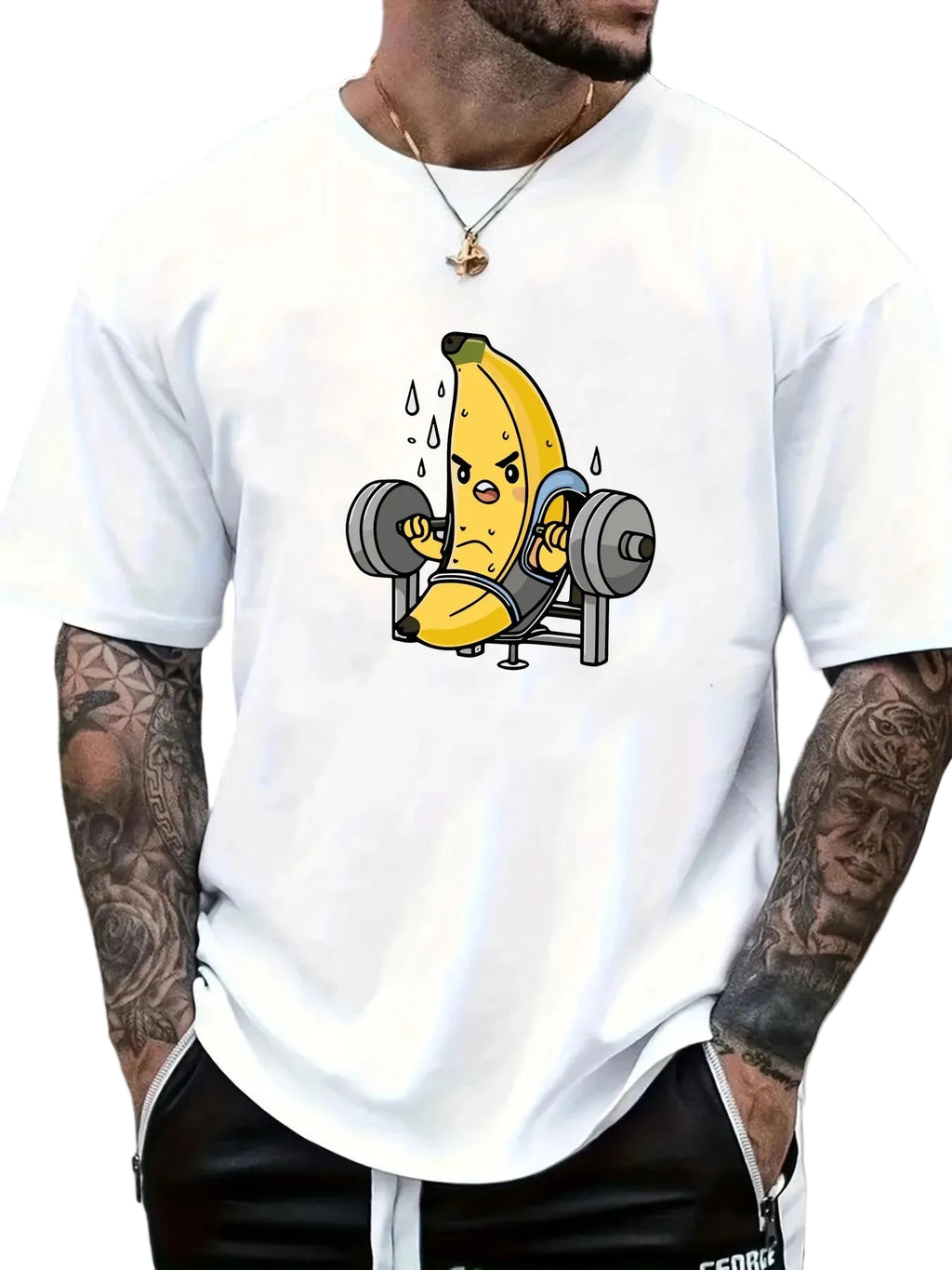 DW WEARS - MEN GYM SHIRT ( BANANA LIFTING WEIGHT )