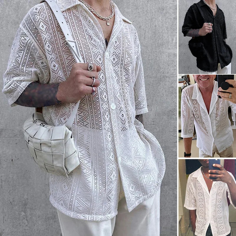 DW WEARS - MEN SUMMER SEE THROUGH SHIRT