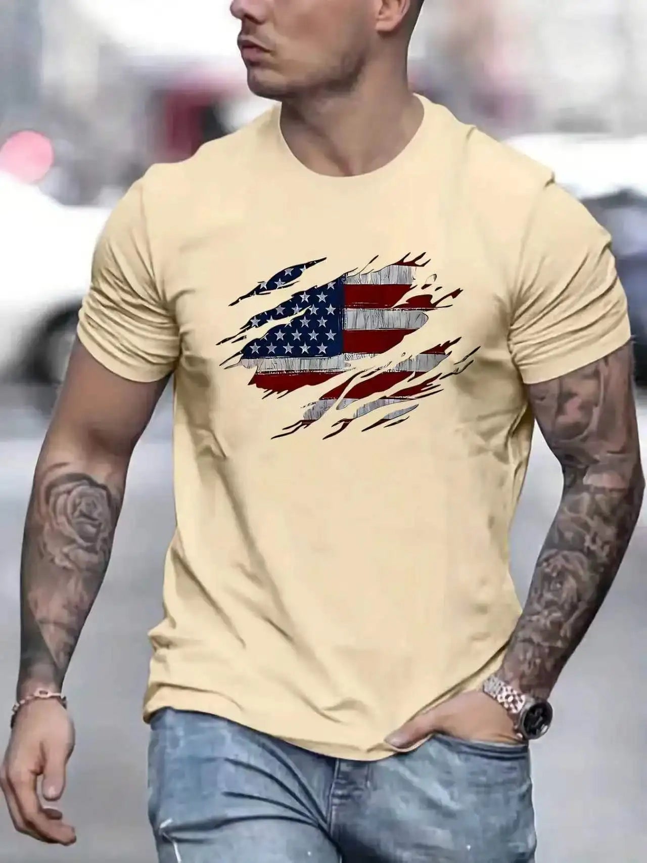 DW WEARS - MEN USA FLAG T-SHIRT / 20% DISCOUNT