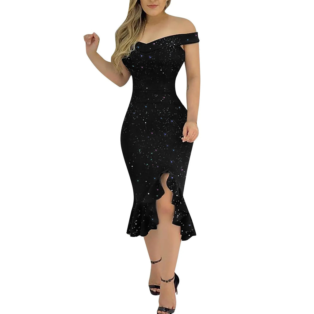 DW WEARS - WOMEN OFF SHOULDER DRESS
