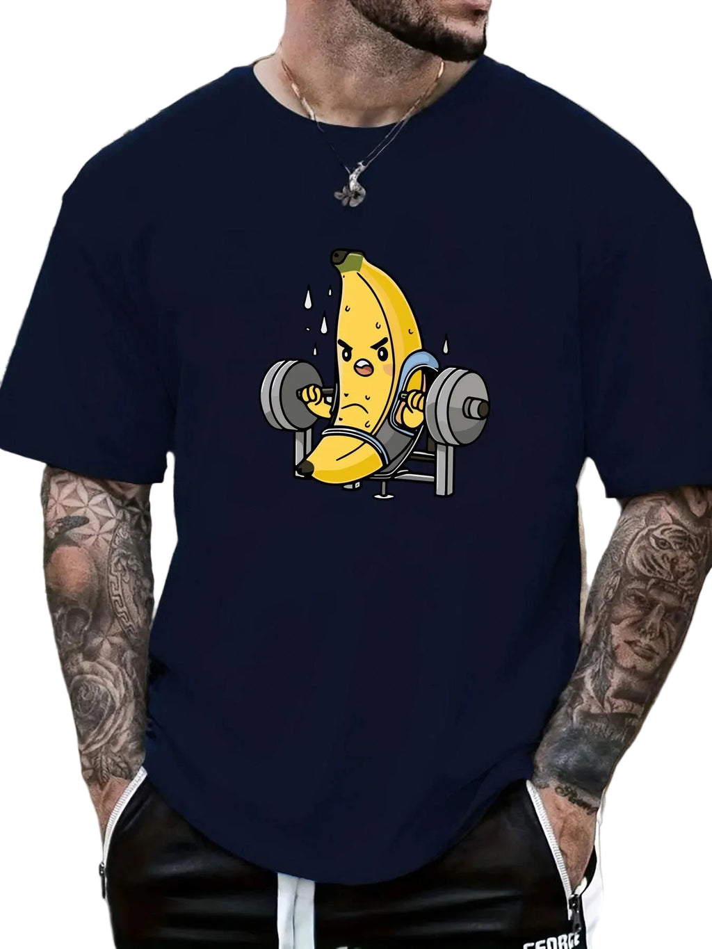 DW WEARS - MEN GYM SHIRT ( BANANA LIFTING WEIGHT )