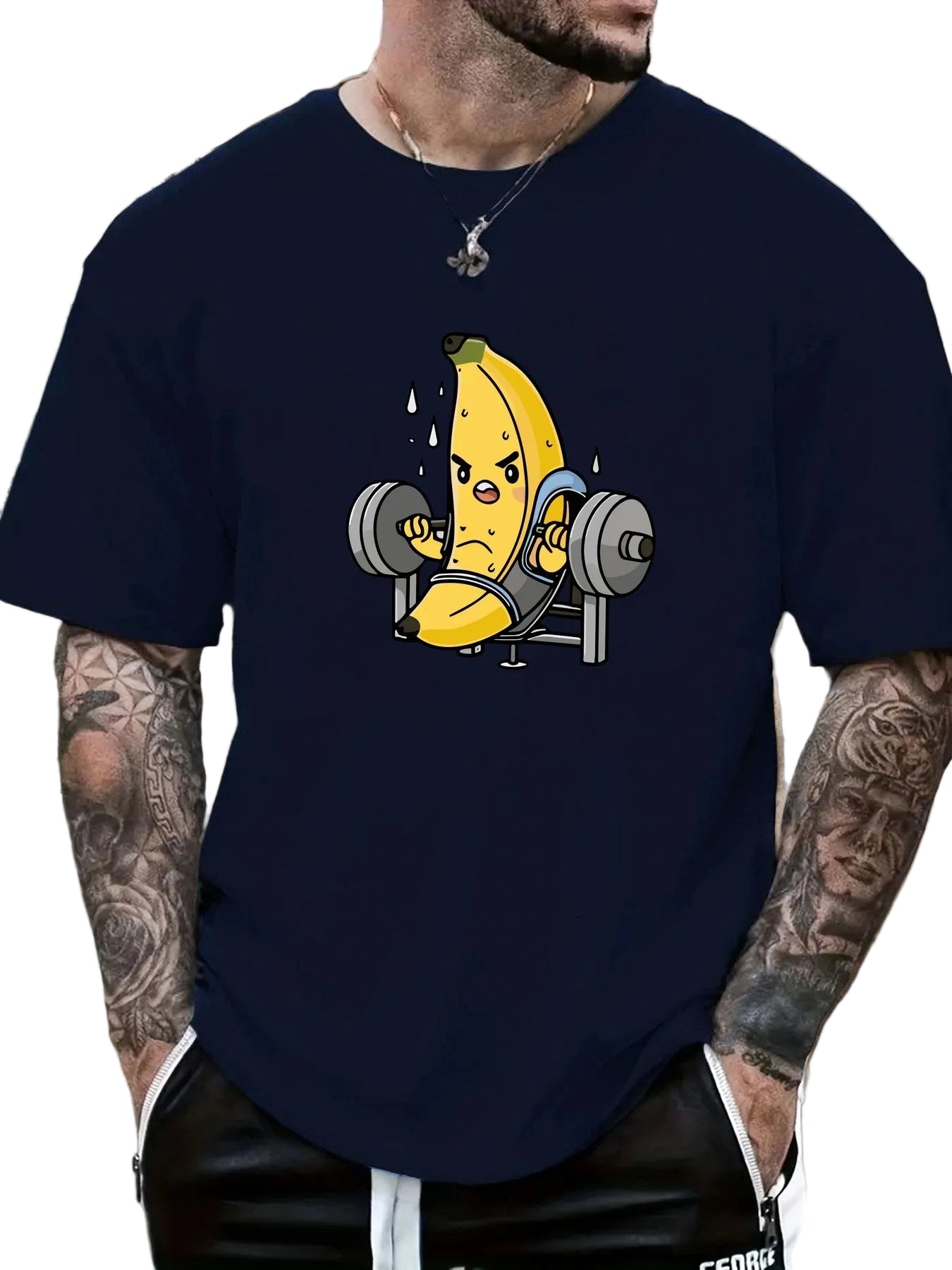 DW WEARS - MEN GYM SHIRT ( BANANA LIFTING WEIGHT )