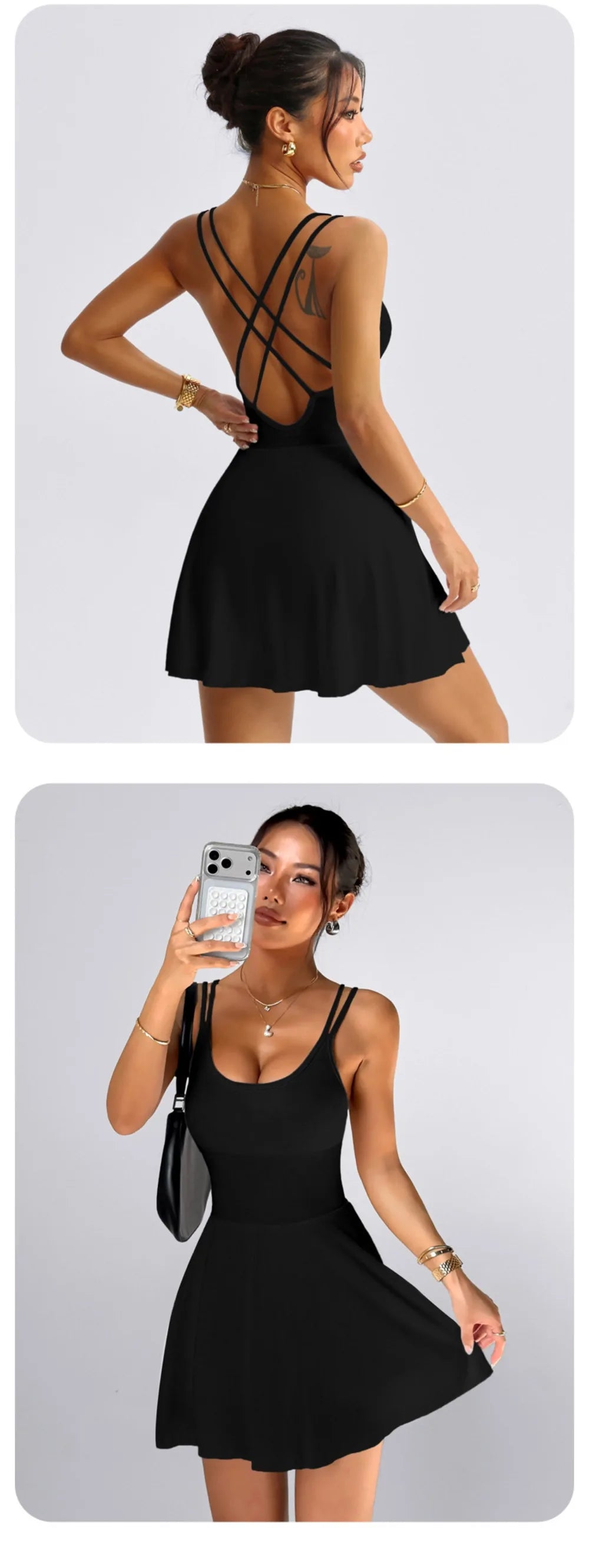 DW WEARS - WOMEN'S ACTIVE  FIT CRISSCROSS BACK DRESS
