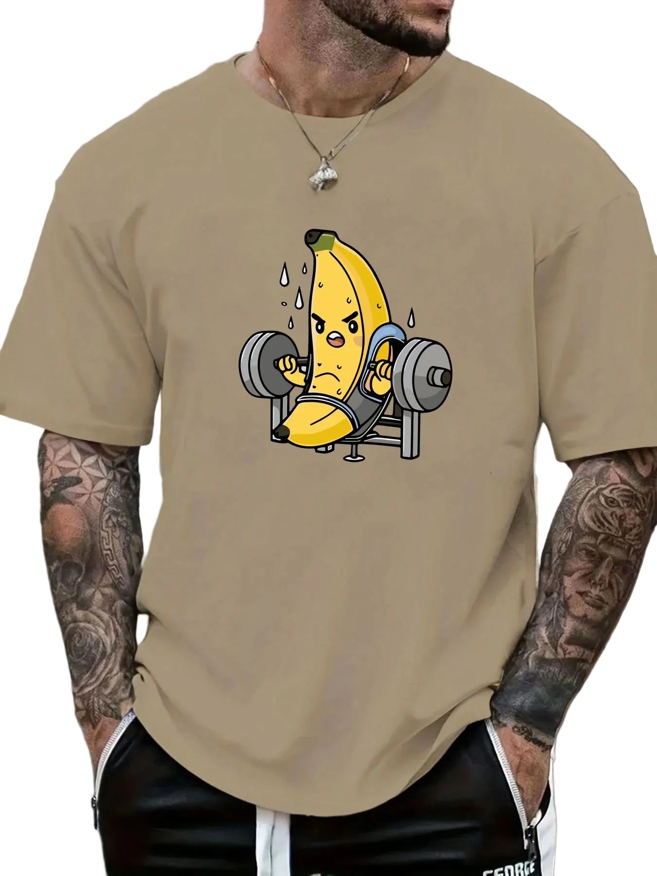 DW WEARS - MEN GYM SHIRT ( BANANA LIFTING WEIGHT )