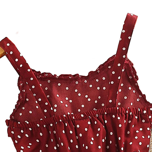 DW WEARS - KIDS STRAP DRESS ( RED POLKA )