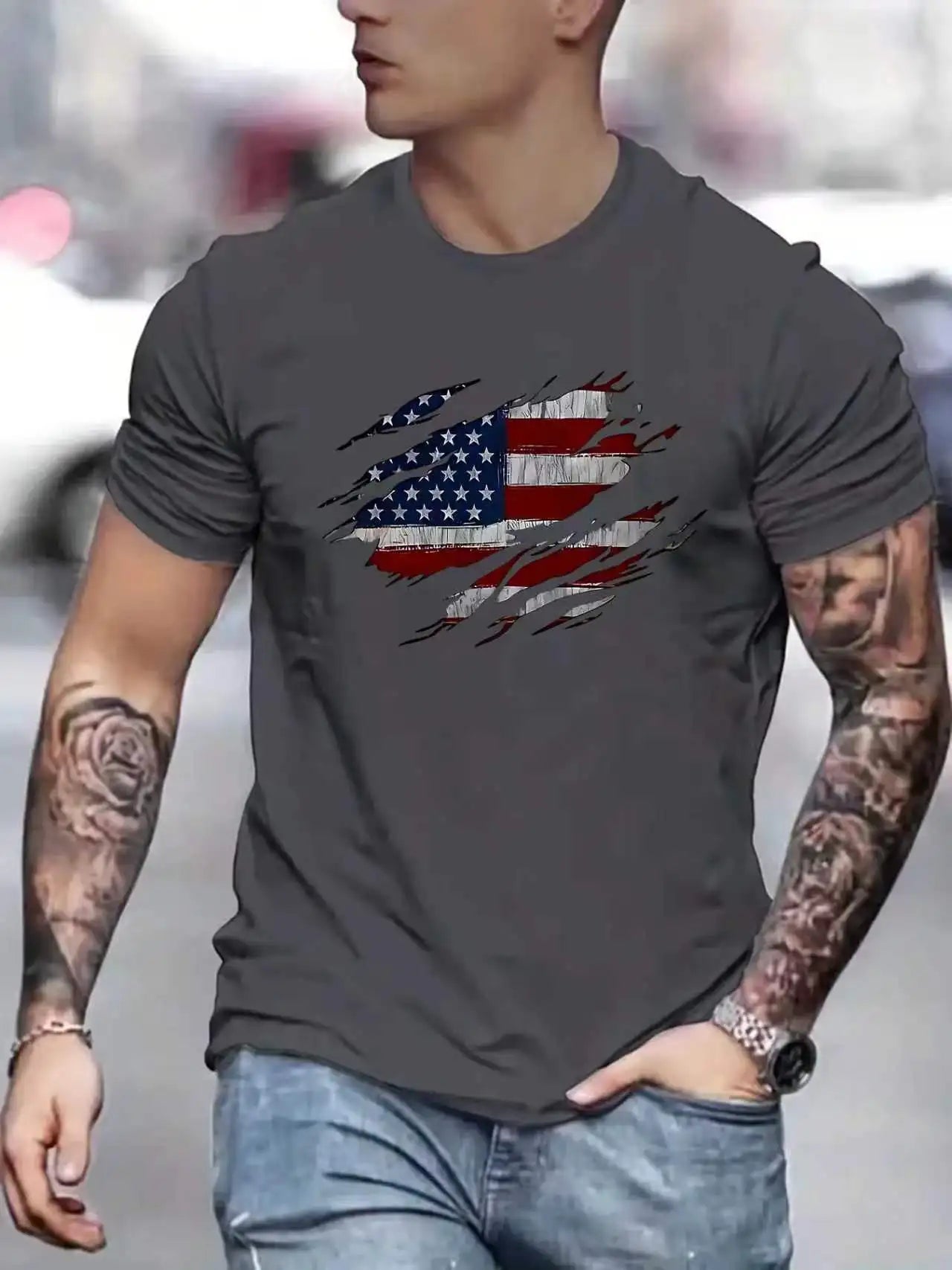 DW WEARS - MEN USA FLAG T-SHIRT / 20% DISCOUNT