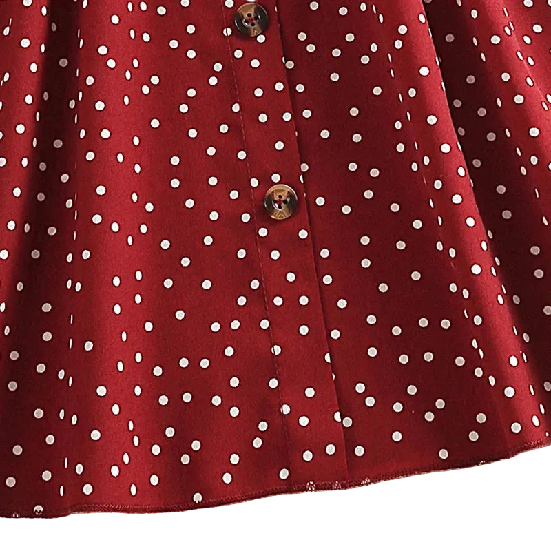 DW WEARS - KIDS STRAP DRESS ( RED POLKA )