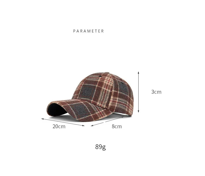 DW WEARS - UNISEX PLAID BASEBALL CAP