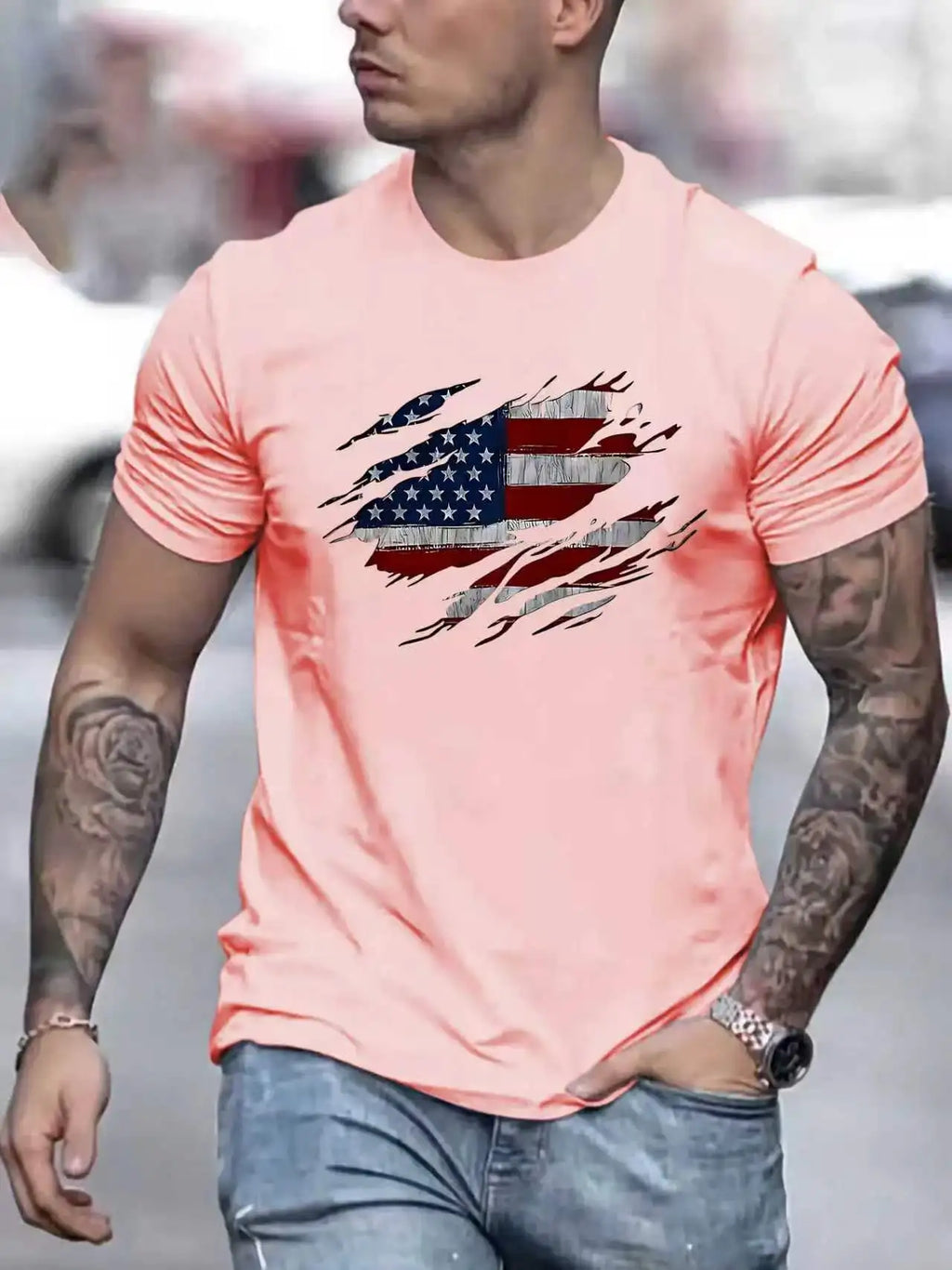 DW WEARS - MEN USA FLAG T-SHIRT / 20% DISCOUNT