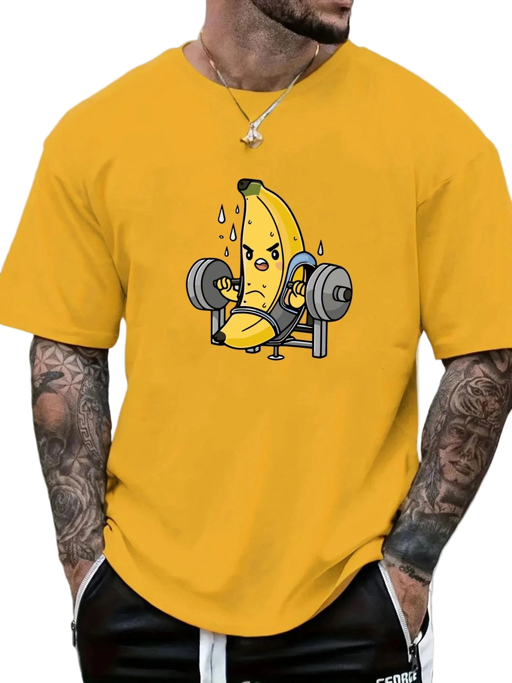 DW WEARS - MEN GYM SHIRT ( BANANA LIFTING WEIGHT )