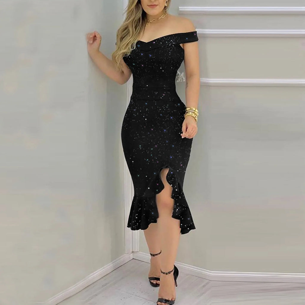 DW WEARS - WOMEN OFF SHOULDER DRESS