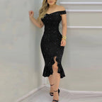 DW WEARS - WOMEN OFF SHOULDER DRESS
