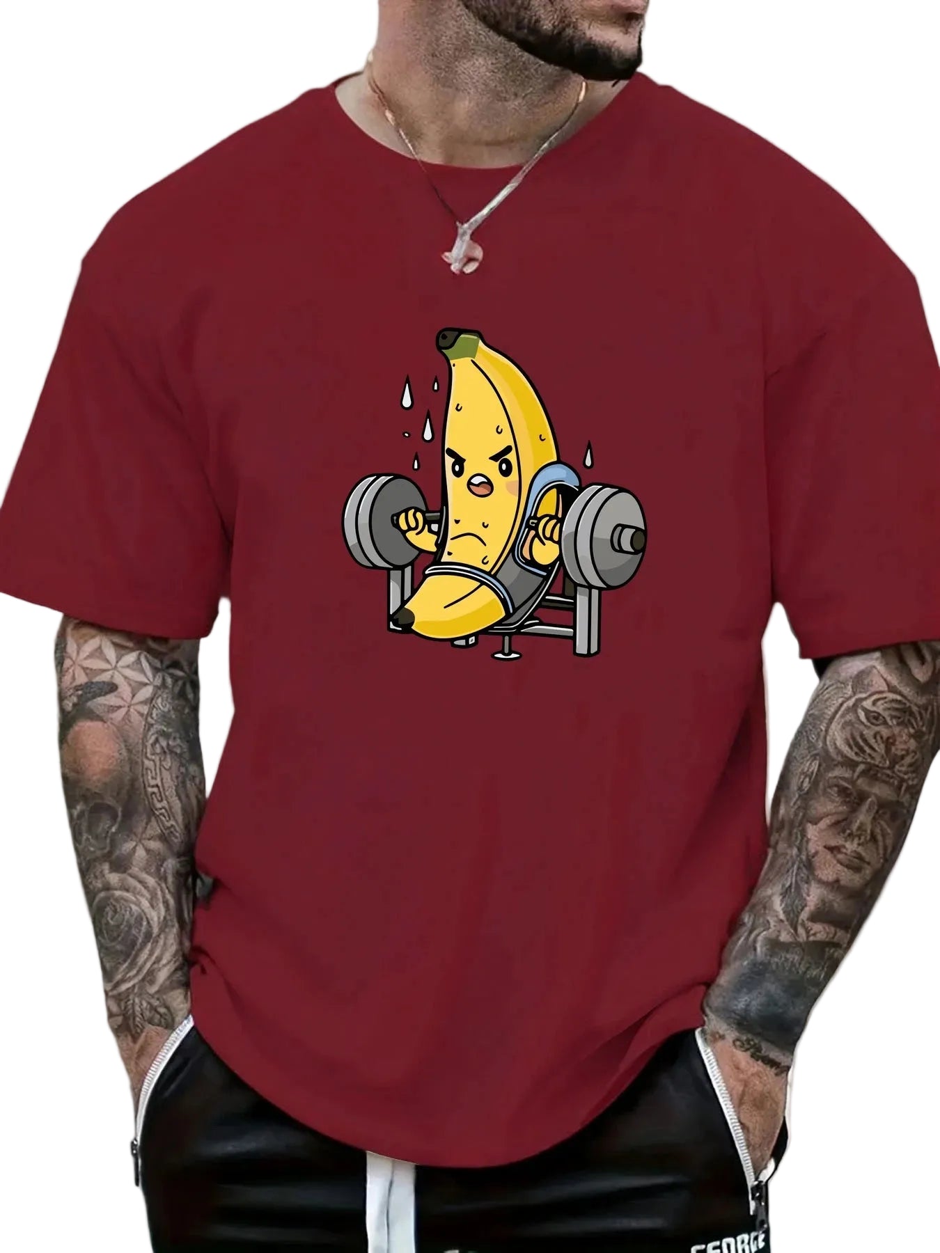 DW WEARS - MEN GYM SHIRT ( BANANA LIFTING WEIGHT )